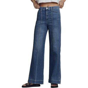 Women’s High-Waist Wide Leg Jeans Denim Buttoned 10 Long Flattering Fit